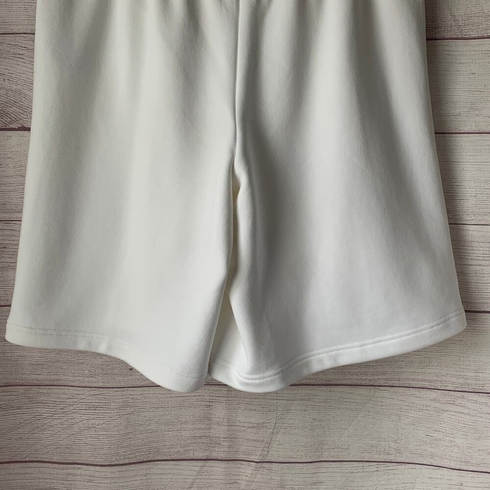 Athleta Terry Heavyweight Bermuda Shorts Bright White Drawstring Waist Size M - Picture 6 of 16